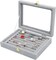 Velvet Glass Jewelry Ring Display Stand Storage Box Ring Earrings Jewelry Box